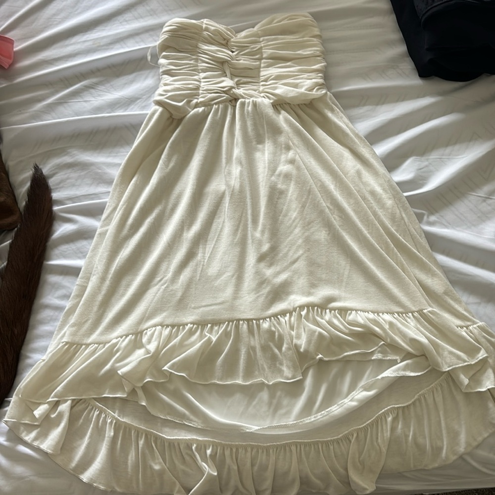 Brand and Label White Strapless Dress